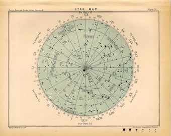 1910 star map 51 original antique celestial astronomy print
