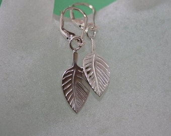Earrings leaves sterling silver.