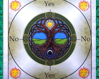 Tree of Life Scrying Mat, Dowsing wiccan Magic Divination.