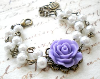 Flower Girl Wedding Jewelry Gift For Junior Bridesmaid Flower Girl Bracelet Lavender Bracelet Gift For Little Girl Baby Girl Bracelet