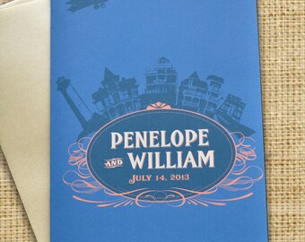 Vintage Cape May Wedding invitation