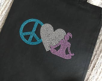 VEGAN TOTE BAG - Tote bag - reuseable bag - shopping bag - vegan bag - Yoga