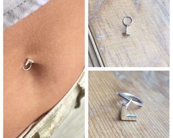 Mars Belly Button Barbell | silver gold small dainty barely there chevron ring dance minimal body jewelry simple adult piercing tiny symbol