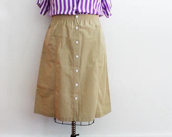 Plus Size - FINAL SALE - Vintage Purple & White Stripe Button Front Blouse (Size 14)