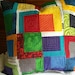 Quilted Pillow Cover, Throw Pillow, Cushion, Color Blocks Pillow Cover, Nursery, Childrens Room Decor, 14X14
