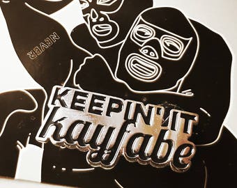 Kayfabe enamel lapel wrestling pin