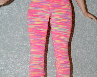 Curvy Barbie exercise yoga pants A4B187 fashionista fashion doll clothes READY To Ship pink-yellow-purple pastel