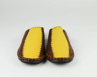 Women size 8 Brown/Mustard