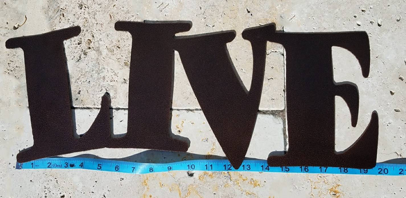 Metal Live Laugh Love Sign - Metal Letters - Metal Wall Art - Word Wall