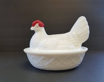 Westmoreland Milk Glass chicken