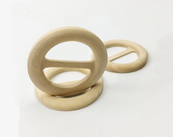 One dollar SALE Unfinished Wood Belt Buckle - Round belt or bag buckle 55mm