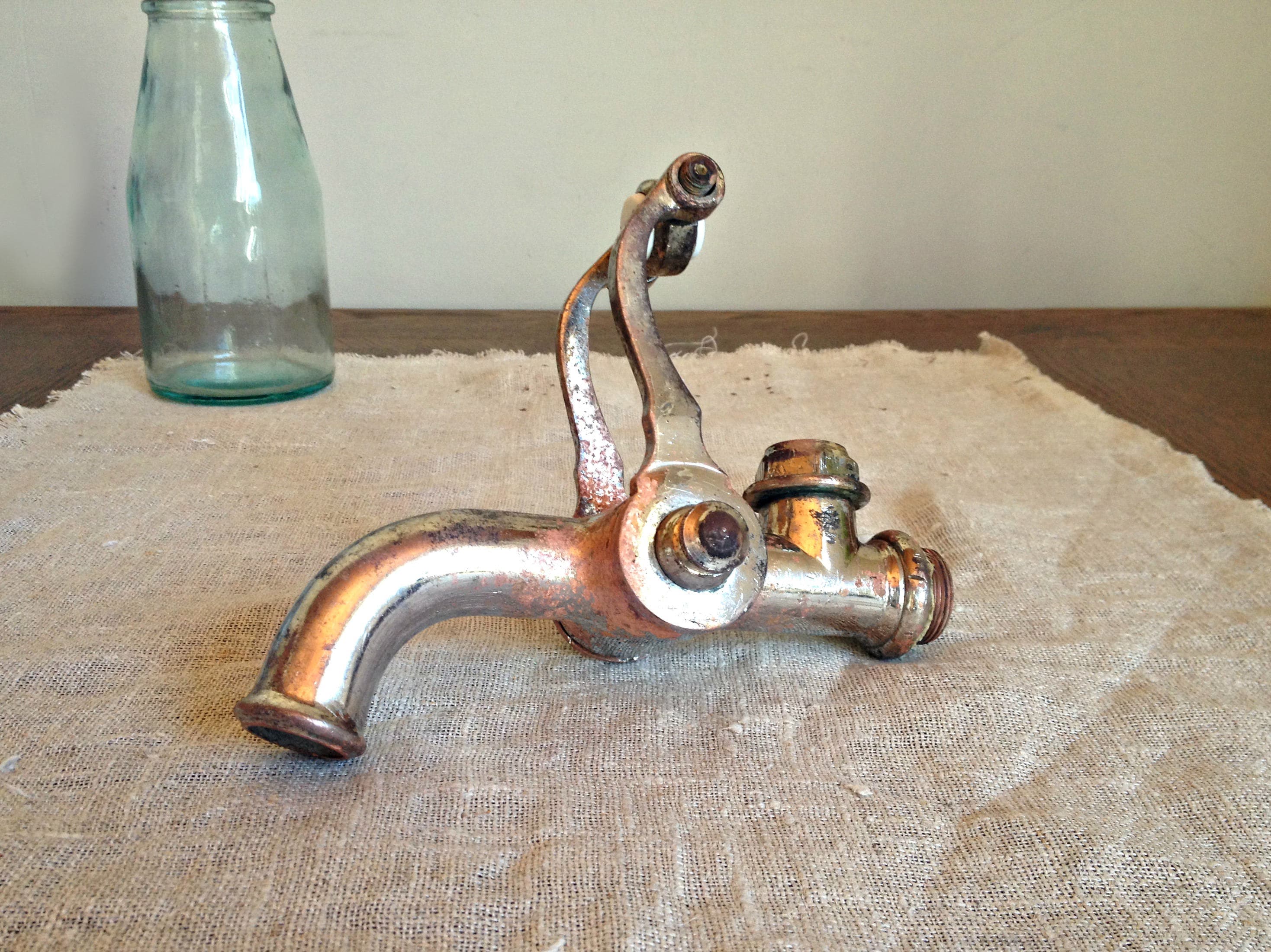 Grifo de baño antiguos, llave francesa, Vintage baño grifo, grifo de