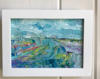 Marsh landscape painting/original painting/framed painting/small painting/impressionist