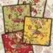 PERSIAN BIRD PRINT - oriental coaster print, Digital Print download, digital collage, 3.8x3.8 inch size, 1 sheet,