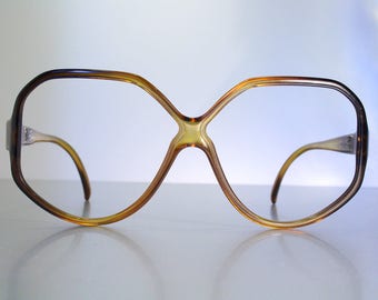 Unworn SAPHIRA 4037-10 OPTYL German Honey Orange Amber Vintage Oversize Butterfly Eyeglass Frames NOS Old Stock New Size M Medium Unused