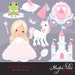 Fairy Tale Princess Clipart. Fairy Tale characters, princess carriage, tiara, frog prince, princess castle, cookie cutters, planner stickers