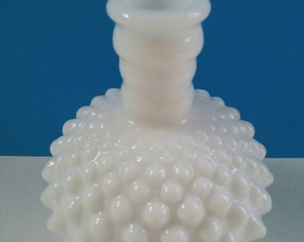Mid Century Fenton Hobnail Vase, Vintage Milk Glass, Retro Vase, Fenton Hobnail, Vintage Milk Glass Vase, Mid Century Design.