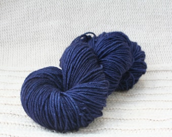 Hand dyed yarn: Indigo BFL wool worsted weight yarn