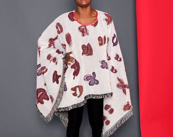 woven poncho : bisoux bisoux
