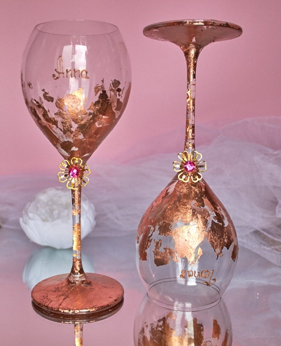 rose gold wine glasses