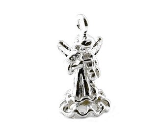 Sterling Silver Angel Playing The Violin Charm For Bracelets