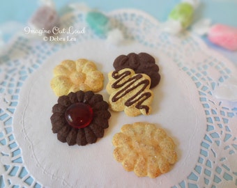 Fake Cookies Set of Five Handmade Faux Butter Sugar Cookie SET A