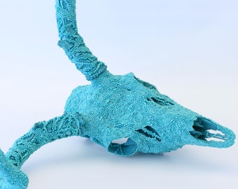 Untitled II. Turquoise Deer Skull.