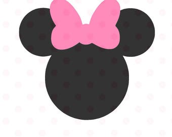 Minnie Mouse SVG Instant Download Minnie Mouse Head Vector Minnie Mouse Cut File, Minnie Mouse for Silhouette and Cricut
