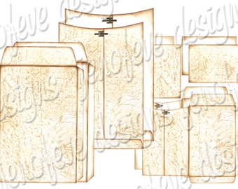 6x9 Printable Envelope Album Old Paper & Plain Templates