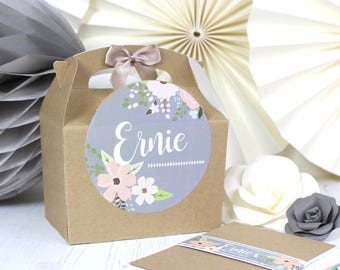 Personalised Childrens Wedding Activity Box & Puzzle Pack Favour | GARDEN ROSE | A6 Polka Dot Bold Book with Pen