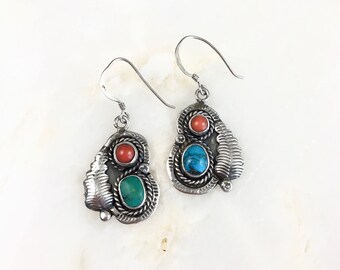 Vintage Sterling Navajo Turquoise Earrings