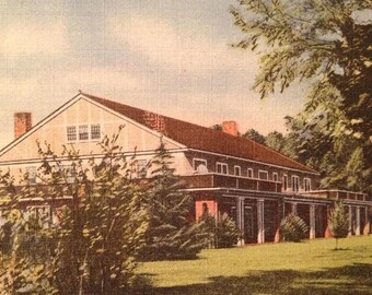ON SALE 1940's Rocky Mount North Carolina NC Benvenue Country Club Old Vintage Linen Postcard