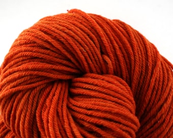 Hand Dyed Aran weight mini Empire Rambouillet Wool 213 yds 4oz Vermillion