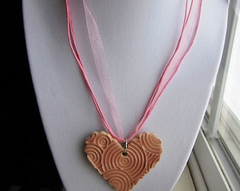 Light Pink Heart Pendant Necklace
