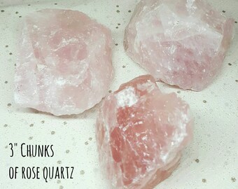 Rose Quartz Crystal, Rose Quartz Crystal Chunk, Rose Quartz, Natural Crystal, Rose Quartz, Rose Quartz Crystal Natural (3" Chunk)