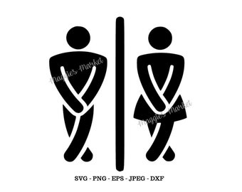 Crossed Legs Bathroom Svg, Png, Eps, Jpg, Dxf - Vinyl Cut File - Digital Download - Instant for Cricut, Silhouette, Cameo Cutters