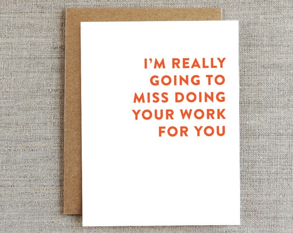 Funny Coworker Card Card for Co-worker Goodbye Card Work