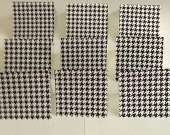 9 Black Houndstooth Mini Note Cards