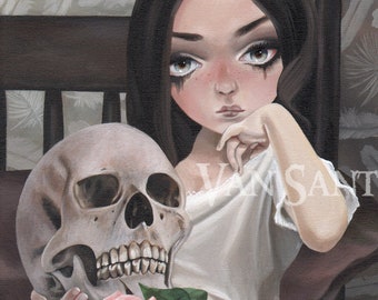 Flesh and Bone giclee pop surrealism print by Susan Van Sant