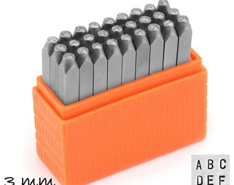 1 set letter stamp hallmark 3 mm Basic (sans serif) uppercase Impressart uppercase