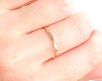 Thin Gold Stack Ring, Gold Stacking Ring, Gold Filled Ring, Minimalist Ring, Hammered Gold Ring, Thin Gold Ring, Dainty Gold Ring
