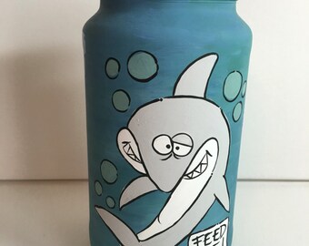 Bank | piggy bank | shark bank | personalized piggy bank | hand painted bank | saving money bank | money bank | mason jar bank