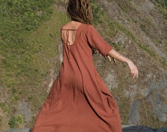 khadi woman long free dress "breathing"
