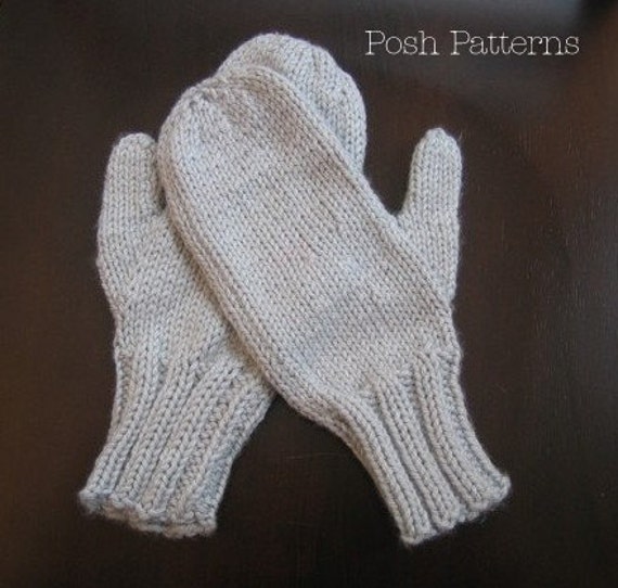 Knitting PATTERNS Easy Two Needle Mittens Pattern Mittens