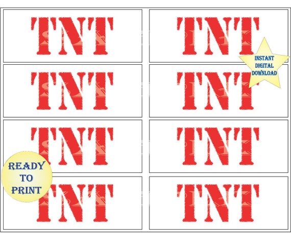 TNT Labels Printable Spy Party Food Wraps 2X5 1/4 Tags