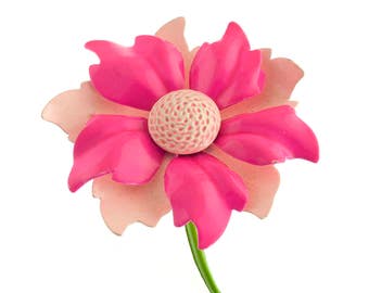 Hot Pink Flower Brooch