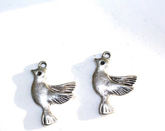 8pc Silver Bird Charms bracelet charms necklace charms