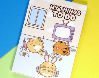My Things To Do Memo Pad Planner Kawaii Stationery diary Cute Japanese Fuzzballs Notepad note book Idea School A7 Cuteness Stocking Stuffer