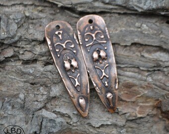 Copper Embossed Shard, Copper Point shaped pair