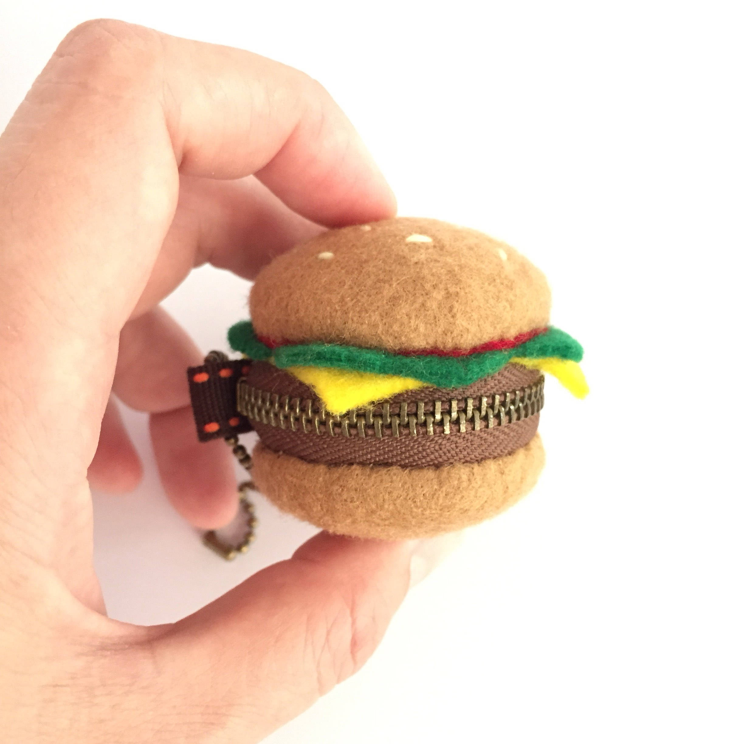 4 cm Felt Hamburger-shaped macaron coin purse felt